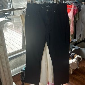 Straight leg high rise black jeans